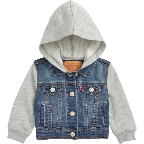 Baby Indigo Hooded Trucker Jacket, 18M, Vintage Waters