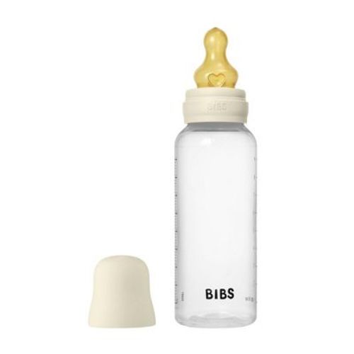 Bibs Baby Plastic Bottle with Latex Nipple - 9oz - Blush