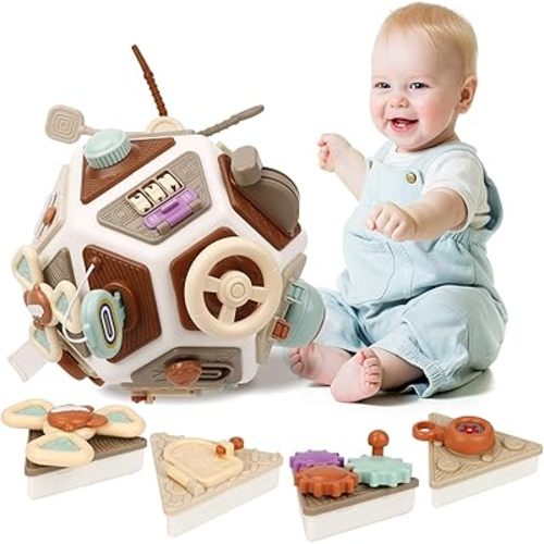 22-in-1 Baby Activity Cube,Montessori Sensory Toy Toddler 1-3, Kid Education Learning Activity Toys, Early Educational Birthday Gift for 1 2 Year Olds Boy Girl (Muticolor)