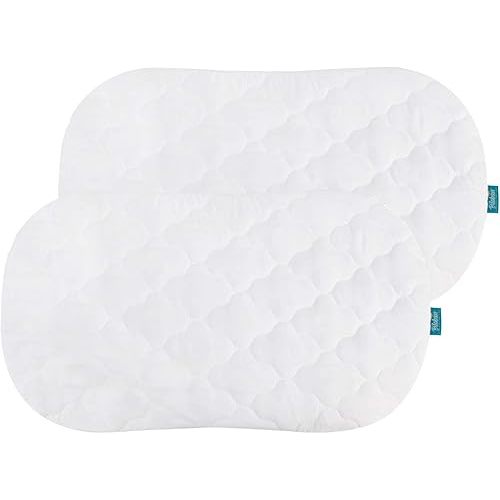 Bassinet Mattress Cover Compatible with Halo Bassinest Swivel Sleeper Bassinet Mattress Pad, 2 Pack, Microfiber, Waterproof and Soft, White