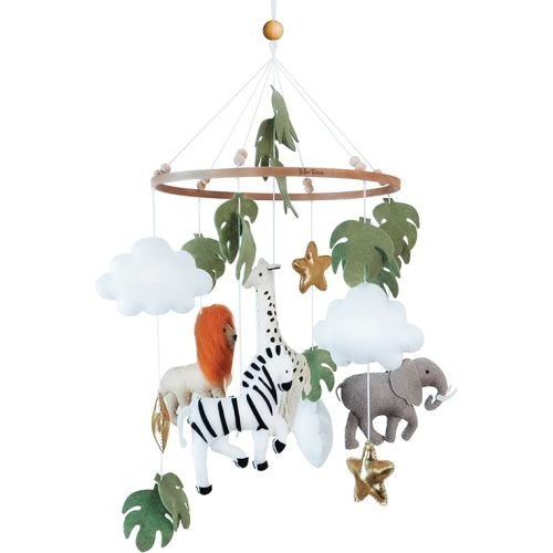 Jungle Baby Crib Mobile for Boys & Girls - Wild Animals Nursery Mobiles - Safari Nursery Room Decor