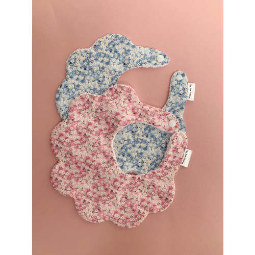 Mitsi Pink and/or blue Liberty Scalloped Bib