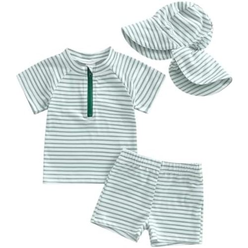 Baby Toddler Boys Swimsuit Infant Girl Swimsuits 6 12 18 24M 2T 3T 4T Bathing Suit Swimwear 3Pcs Set Rash Guard Hat