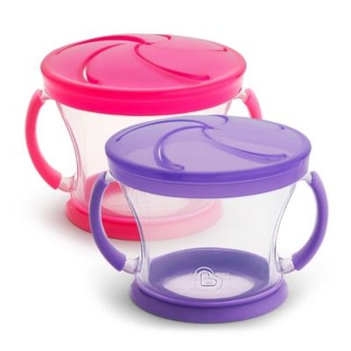 Munchkin® Snack Catcher® 9 oz. Snack Containers in Pink/Purple (Set of 2) - PINK/PURPLE - 2 PACK