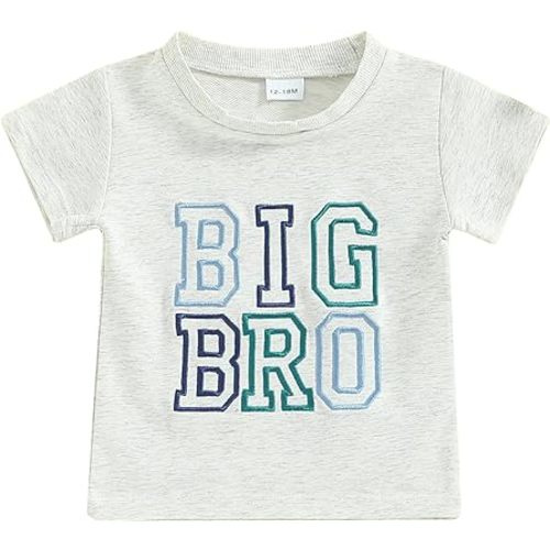 Toddler Baby Girl Boy Clothes Embroidery Bro/Sis Siblings Matching Outfits Toddler Big Brother/Sister Shirt