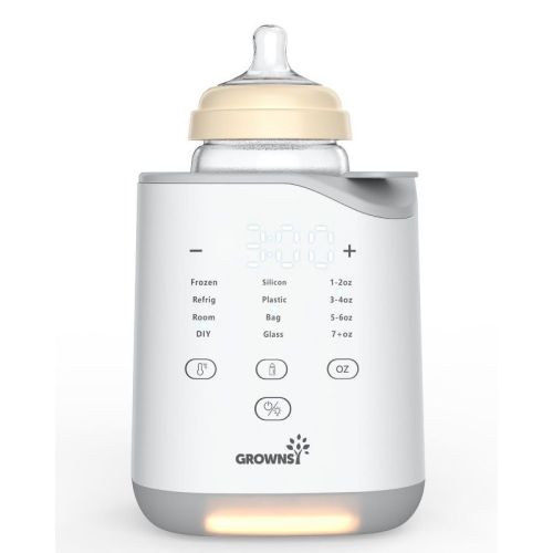 GROWNSY Bottle Warmer for All Bottles, Fast Baby Bottle Warmer for Breastmilk & Formula, Smart Temperature Control with Timer, Thaw, Food Heater