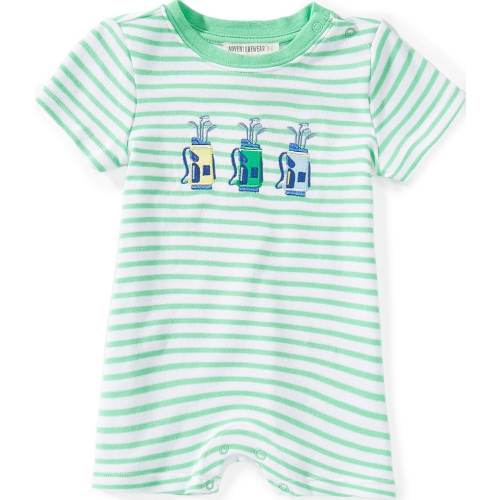 Adventurewear 360 Baby Boys Golf Bag Crew Neck Stripe Short Sleeve Shortall