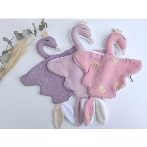 Swan Baby Comforters, Swan Loveys Double Gauze Cotton, Swan Animal Security Blanket, Soft Plush Toy, Newborn, Swan Snuggler, Baby Girl Gifts