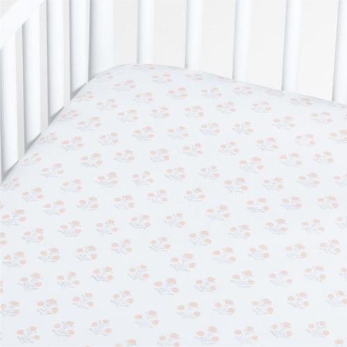 Sana Organic Metallic Floral Baby Crib Fitted Sheet by John Robshaw