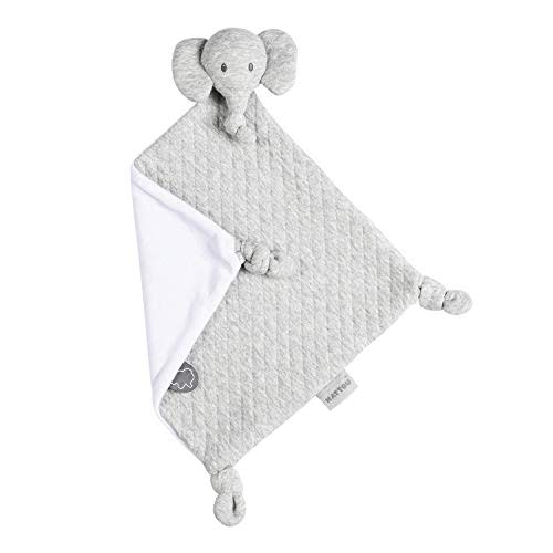 NATTOU Tembo Elephant Doudou Security Nursery Blanket Soft Baby Lovey Unisex Lovie Baby Gifts for Newborn Boys and Girls Baby Snuggle Toy Stuffed Animal, 11 inches – Grey