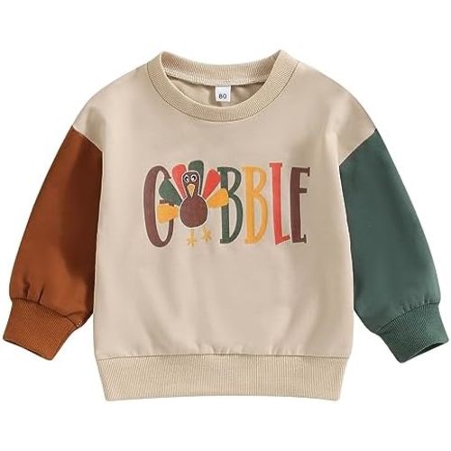 Toddler Baby Girl Boy Halloween Sweatshirt Long Sleeve Pumpkin Shirt Crewneck Sweater Retro Top Fall Outfit