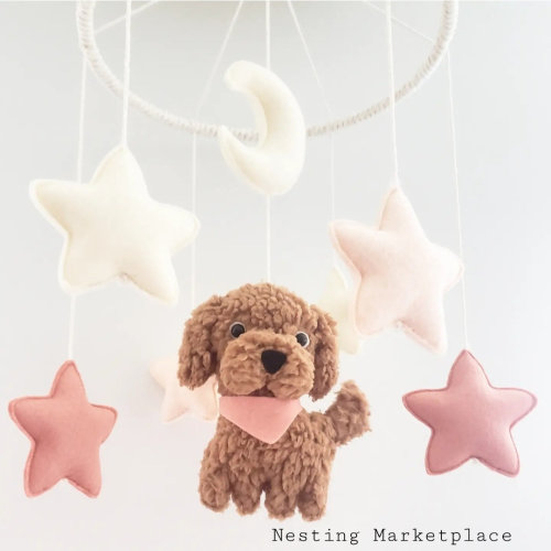 Baby Crib Mobile-Dogs Mobile,Golden doodle dog - goldendoodle mobile-Mobile- Custom Pets Mobile - cute mobile - personalized pet mobile