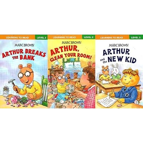 Learning to Read - Level 2 - Arthur and the New Kid, Clean Your Room, Breaks the Bank (Set of 3 Books)