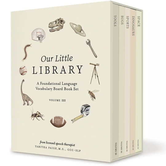Our Little Library Vol. 3: Dinosaurs, Space, Tools, Bugs, and Sports Board Book Set for Boys & Girls (Tabitha Paige Children's Book Series)