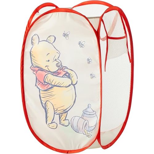 Disney Winnie the Pooh Pop Up Hamper – Collapsible Laundry Basket with Durable Carry Handles – 21'' x 13.5'' – Lightweight Storage Bin for Nursery, Bedroom & Toys