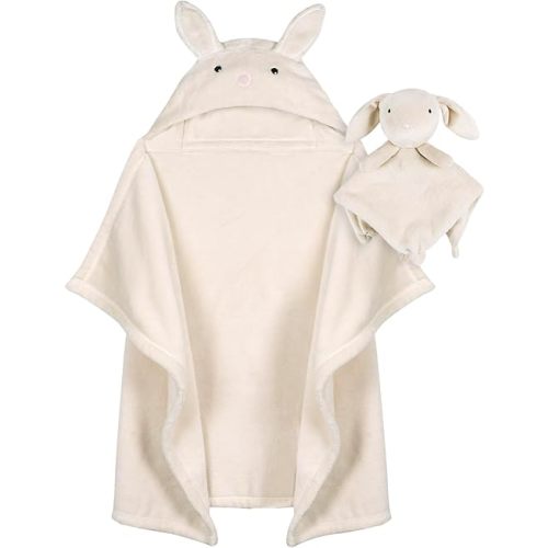 Gerber Baby Unisex Hooded Wearable Blanket & Security Blanket Set, Retro Floral, One Size