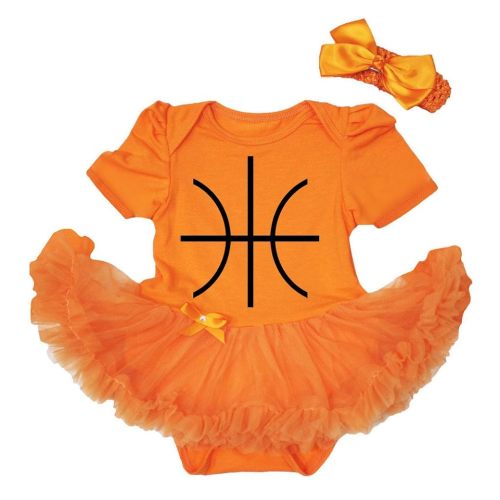 Petitebella Basketball Print Baby Dress Nb-18m