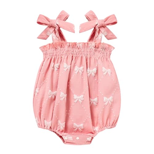 ZOELNIC Baby Girl Summer Clothes Newborn Girl Outfits Cute Strap Baby Girl Romper Jumpsuit Infant Floral One Piece Bodysuit