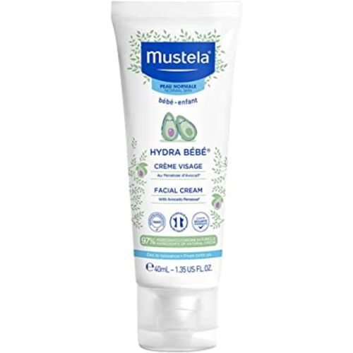 Mustela Hydra Bebe Face Cream – Daily Baby Moisturizer with Natural Avocado, Jojoba Oil & Shea Butter - 1.35 fl. oz. - Packaging may vary
