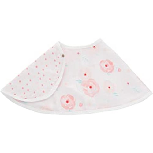 aden + anais Essentials 100% Cotton Muslin Burpy Bib – Multi-Use, Absorbent 4-Layer Burp Cloth, Drool Cloth and Full-Coverage Snap-Closure Baby Bib, 22.5” X 11”, Single, Full Bloom - Roses