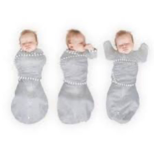 SwaddleDesigns Omni Swaddle Sack Arms Up Half-Length Sleeves & Mitten Cuffs, Easy Swaddle Transition, Heathered Gray, 0-3 Mo