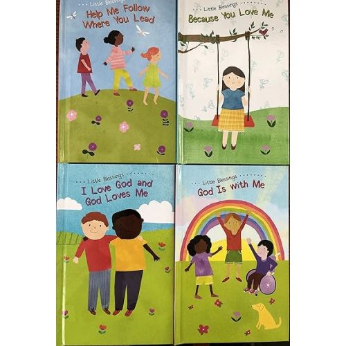4 Pack of Board Books. Titles are: Help me Follow Where You Lead, Because You Love me, I Love God and God Loves me and God us with me.
