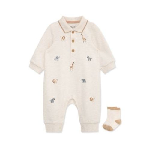 Baby Boys Safari Coverall with Socks