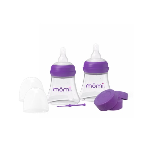 mōmi glass bottle set (2) with storage caps - Level 1