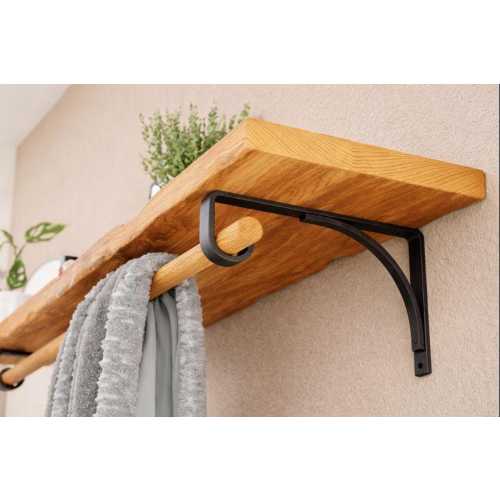Closet Rod Shelf Bracket | 1″ Heavy Duty Steel Shelf & Rod Support | Industrial Rustic Open Closet Bracket