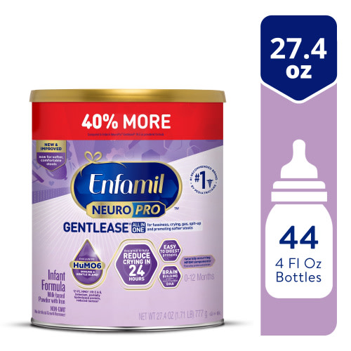 Enfamil NeuroPro Gentlease Powder Baby Formula, For Fussiness, Crying, Gas, Spit-up, & Soft Stools, 27.4 Oz Can