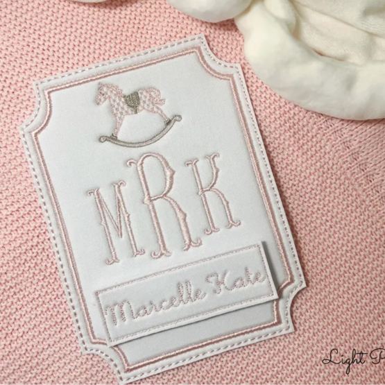 Custom Embroidered Baby Milestone Cards, Rocking Horse Milestone Cards, Baby Shower Gift, Baby Nursery Decor
