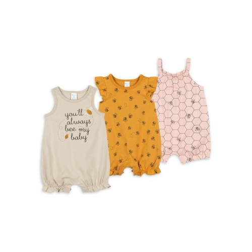 Petit Lem Baby Girl & Toddler Girl 3 Pk Romper, Size 3 Months