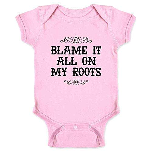 Pop Threads Blame It All On My Roots Country Music Cute Funny Western Infant Baby Boy Girl Bodysuit