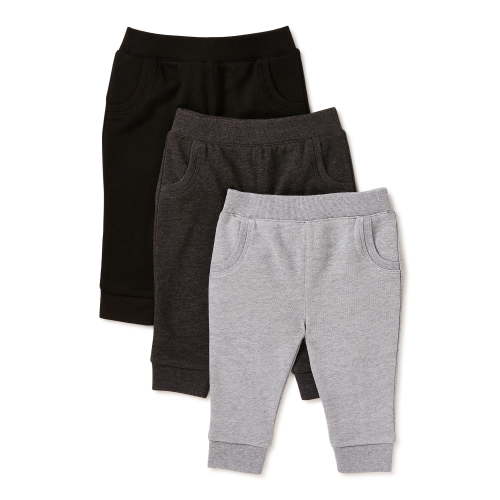 Garanimals Baby Boy Basic Terry Jogger Pants, 3-Pack, Sizes 0/3M-24M