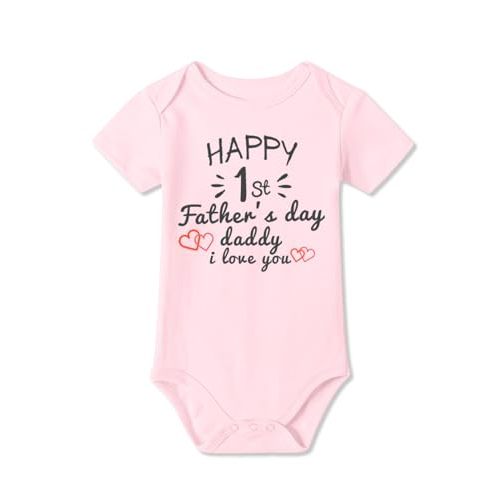 BesserBay Baby Happy 1st Father's Day Bodysuit Infant Fathers Day Onesie 0-12 Moths