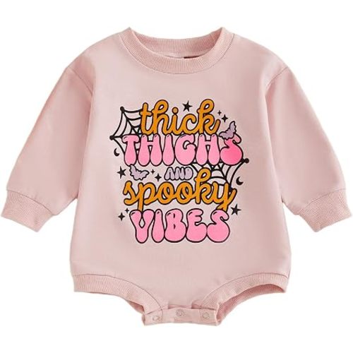 Baby Halloween Outfit Newborn Girl Pumpkin Bow Bubble Romper Sweatshirt Infant Bodysuit Cute Fall Winter Clothes