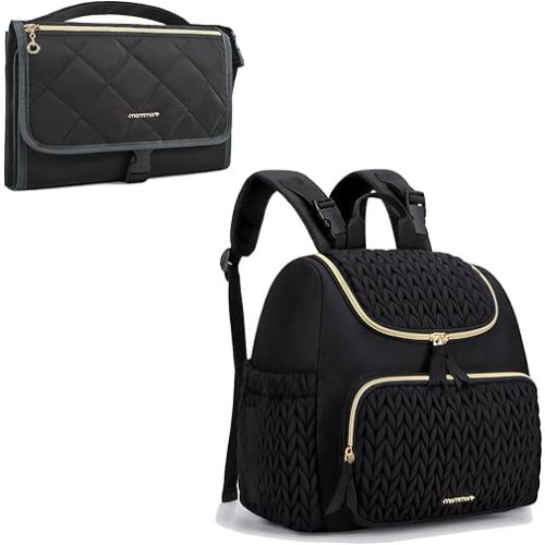 mommore Portable Changing Pad for Baby Newborn and Diaper Bag Small Diaper Backpack