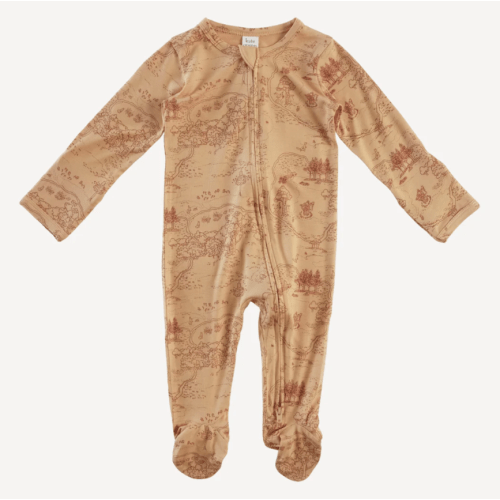 long sleeve two way zipper footie | sierra map | bamboo