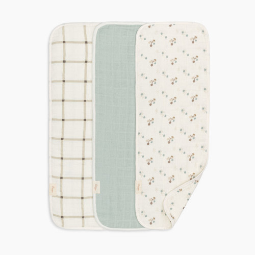 Crane Baby Avery Organic Cotton 3-pc. Burp Cloth Set - Poppy