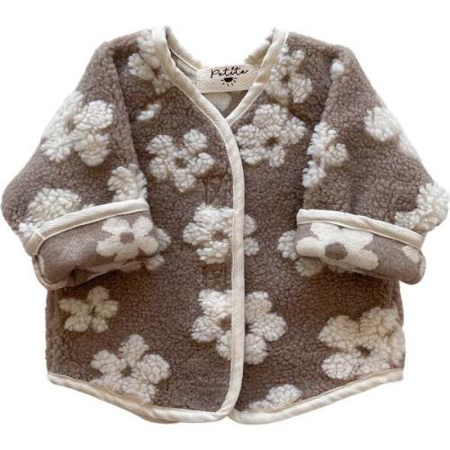 Teddy Jacket, Floral Beige (6-12 mo)