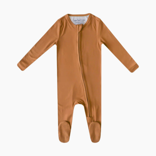 Copper Pearl Zip-Up Footie - Camel, Newborn