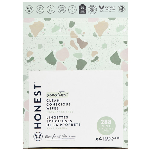 Honest Sensitive Baby Cleaning Wipes - Geo Mood - 4 x 72's