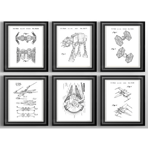 Star Wars Prints Star Wars Wall Art Science Fiction Art Star Wars Nursery Star Wars Gifts Star Wars Home Decor Set of 6 Prints Teen Boy Gift