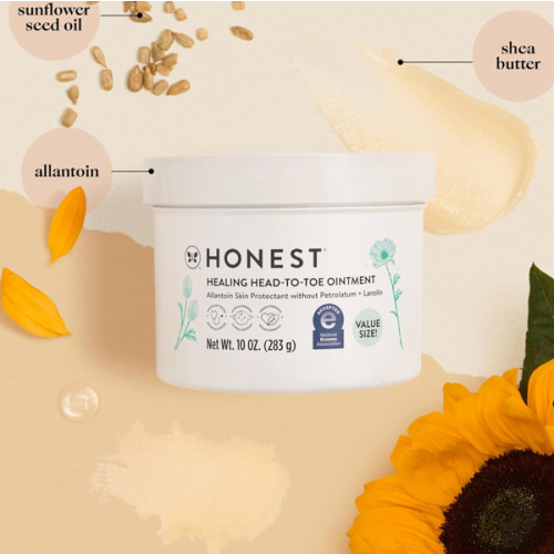 The Honest Company Head to Toe Multi-Purpose Healing Ointment | Safe for Sensitive Skin | Hypoallergenic, Fragrance Free, Vegan | Value Size, 10 oz