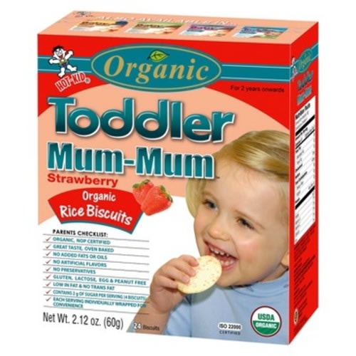 Hot Kid Toddler Mum-Mum Organic Rice Biscuit Strawberry 2.12 oz