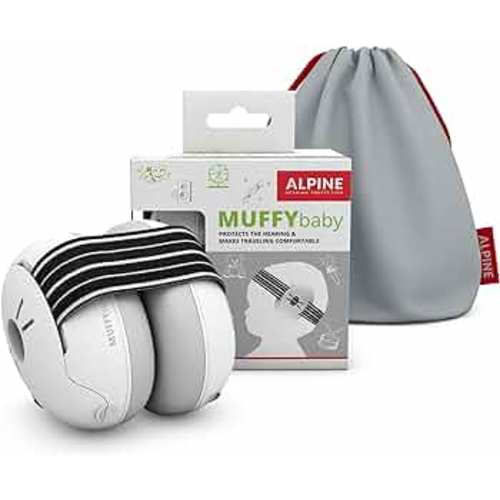 Alpine Muffy Baby Ear Protection for Babies and Toddlers up to 36 Months - CE & ANSI Certified - Noise Reduction Earmuffs - Comfortable Baby Headphones Against Hearing Damage & Improves Sleep - Black