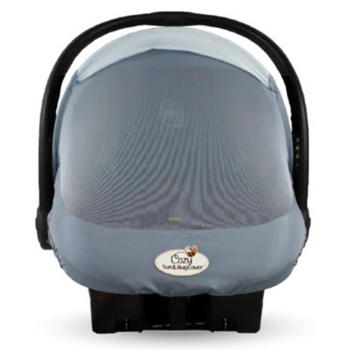 CozyBaby Sun & Bug Cover w/ Lightweight Summer Cozy Cover for Baby Carrier, Color: Glacier gray