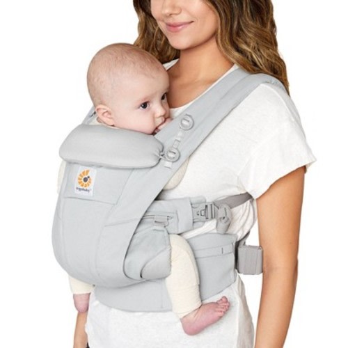 Ergobaby Omni Dream Baby Carrier - Soft Touch Cotton, All-Position Adjustable, Color: Pearl Gray