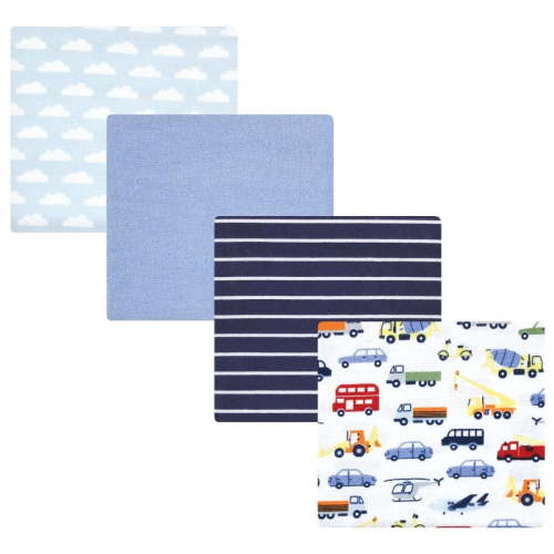 Hudson Baby Infant Boy Cotton Flannel Receiving Blankets, Colorful Transportation, One Size