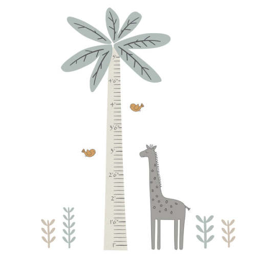 Jungle Adventure Tree with Giraffe Wall Decal Kids Growth Chart – Lambs & Ivy